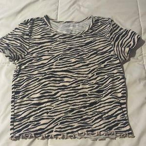 american eagle zebra print crop